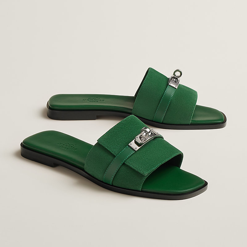 Hermes best sale green sandals